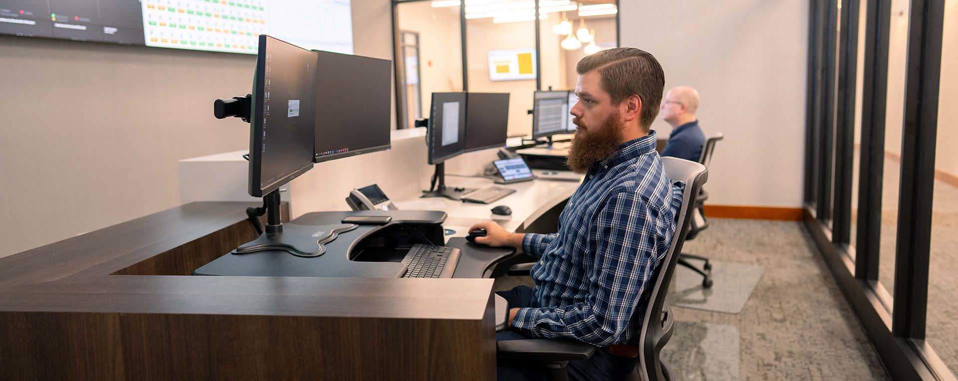 person sitting at computer